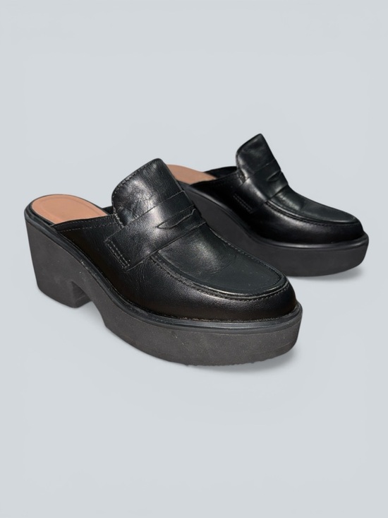 Anthropologie Shoes - Anthropologie Kelly black leather platform mule loafers